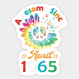 Funny Birthday Quote, Awesome Since April 1965, Retro Birthday Sticker